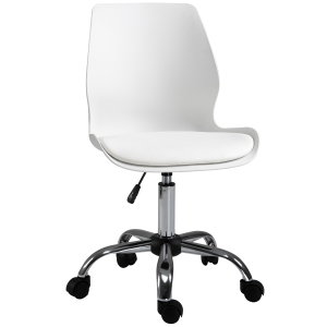 Chaise de bureau design contemporain piètement chromé revêtement PU