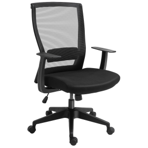 Chaise de bureau ergonomique tissu maille polyester noir