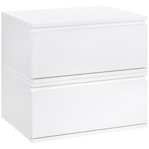 HOMCOM Set 2 noptiere cu sertar si design suspendat pentru dormitor si living, PAL si MDF, 49x38x23cm, alb
