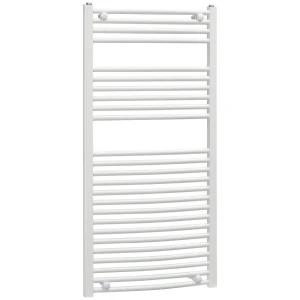 HOMCOM Straight Heated Towel Rail, Hydronic Bathroom Ladder Radiator Towel Warmer For Central Heating 600mm x 1200mm, White