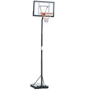 HOMCOM Steel Basketball Stand Height Adjustable Hoop Backboard Black