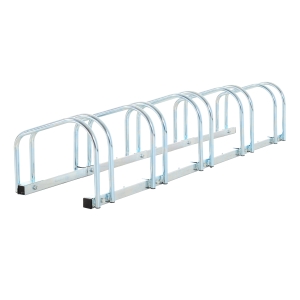 HOMCOM Fahrradständer für 5 Fahrräder, wetterfest, Wand- oder Bodenmontage, Stahl 145 x 33 x 27 cm
