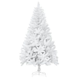 HOMCOM Albero di Natale Bianco con 550 Rami in PVC per Uso Interno, Ø116 x 180cm