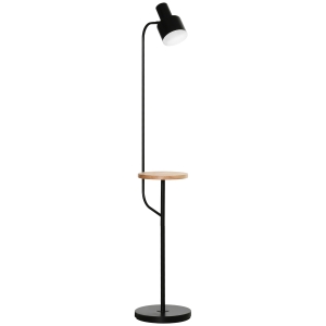 HOMCOM lampa podłogowa z półką lampa stojąca lampka do czytania E27 LED stal