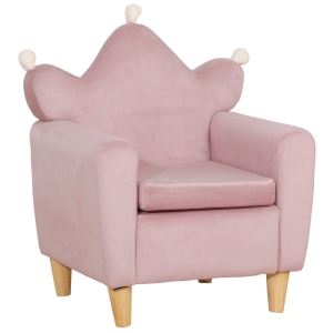 HOMCOM Sillón Infantil Mini Sofá para Niños de +3 Años con Asiento Acolchado y Reposabrazos 50x42x58 cm Rosa