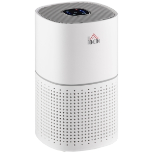 HOMCOM Purificateur d'air HEPA, Ioniseur, CADR 225m³/h mode de veille silencieux 50W minuterie 4 vitesses - dim. 22L x 22l x 36H cm - blanc