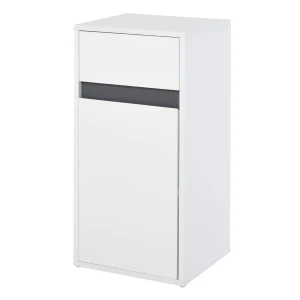HOMCOM Modern Minimalistic Bathroom Storage Cabinet w/ Drawer Cupboard Adjustable Shelf Door Home Organiser Sleek Beautiful Freestanding Compact White