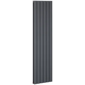 HOMCOM Wall-mounted Heater Water-filled Heat, Centralised Space Heater, Horizontal Designer Radiators, for Bedroom Home Office, Grey