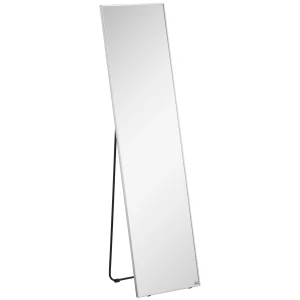 HOMCOM Freestanding Full Length Dressing Mirror, Wall-Mounted Rectangle, 160 x 40 cm, for Bedroom, Living Room, Black Frame