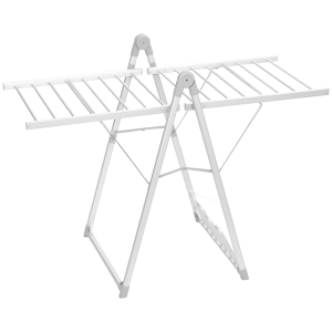 HOMCOM Tendedero Eléctrico Plegable con Alas Secador de Ropa y Zapatos Marco de Aleación de Aluminio 134x66x100 cm Plata