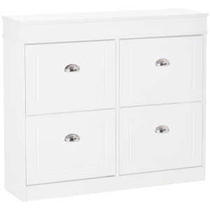 HOMCOM Armoire à chaussures 4 portes abattantes