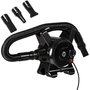 PawHut Séchoir pour animaux toilettage portable température réglable avec poignée 3 embouts - 2400W - noir
