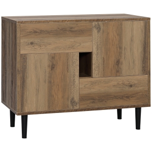HOMCOM Mobilier pentru sufragerie si living din lemn cu sertare si dulapuri, bufet in stil nordic modern, 76,5x39,5x64,5cm