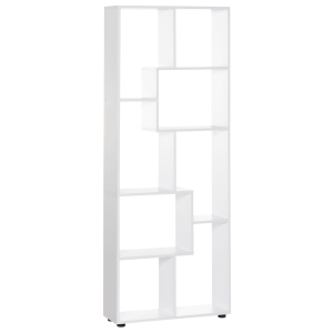HOMCOM 178cm 8-Shelf Bookshelf w/ Melamine Surface Foot Pads Anti-Tipping Home White