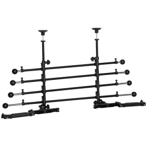 PawHut Grille de séparation voiture universelle pour chien barrière de protection animaux hauteur et largeur réglables cadre en acier et en plastique ABS noir