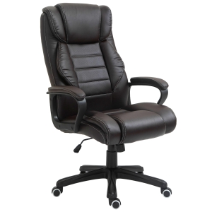 HOMCOM Chaise de bureau sans accoudoir en toison d'agneau hauteur