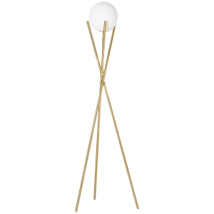 Aosom Stehleuchte Tripod Stehleuchte Dreibeindesign Gold + Weiß