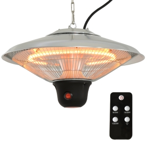 Outsunny Hanging Halogen Patio Heater 1500W, Auminium, 240V-Silver