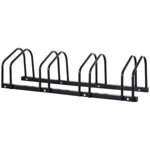 HOMCOM Fahrradständer für 4 Fahrräder, wetterfest, Wand- oder Bodenmontage, Stahl 110 x 33 x 27 cm
