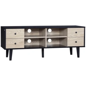 HOMCOM TV Unit Cabinet for TVs up to 60 Inches, TV Stand with Drawers and Adjustable Shelves for Living Room, Grey