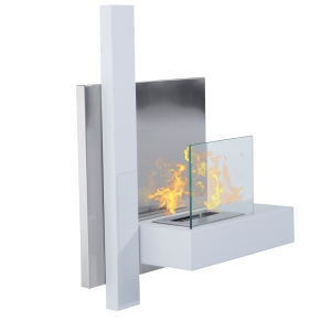 HOMCOM Șemineu pe Bioetanol din Inox Rezervor 1.5LT, 75 x 22 x 63cm