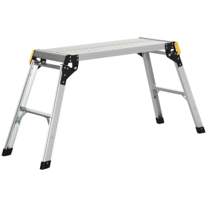 DURHAND Plateforme de travail marchepied pliable en alliage d'aluminium - dim. 128L x 41l x 60H cm