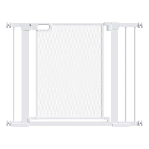 PawHut Pressure Fit Safety Gate for Doorways and Staircases, Dog Gate w/ Auto Closing Door, Pet Barrier for Hallways w/ Double Locking - White