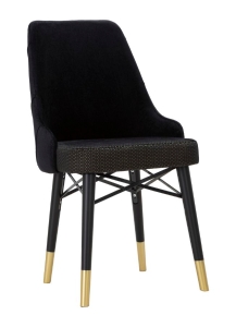 Sedia Venus Nera Set 2 Pz cm 50X54X93