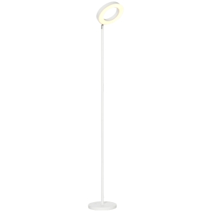 HOMCOM Candeeiro de Pé Inteligente com Wi-Fi Funciona com Alexa Assistente Google Ecrã Giratório 350° Ø25x168cm Branco