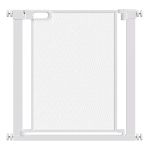 PawHut Pressure Fit Safety Gate for Doors and Stairs, Dog Gate with Auto Close, Pet Barrier for Hallways, with Double Locking Openings 75-82 cm White