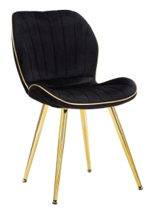 Sedia Paris Space Nera /Gold Set 2 Pz cm 46X58X77