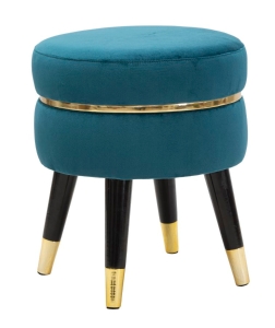 Sgabello Paris Ottanio/Gold cm Ø 35X40,5