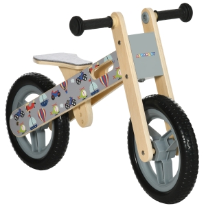 AIYAPLAY Bicicleta sem Pedais de Madeira com Assento Ajustável 34-40cm Bicicleta de Equilíbrio Infantil 87x37x50cm Cinza