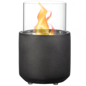 HOMCOM Lareira de Bioetanol de Mesa Capacidade 0,4L Combustão 2,5h 12x12x19cm Cinza Escuro