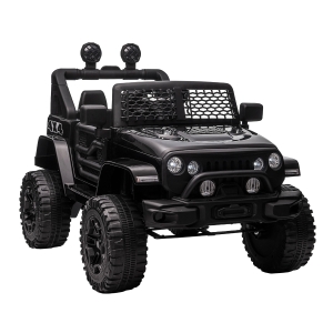 HOMCOM Voiture électrique 4x4 pour enfants 12V avec télécommande phares et klaxon - 3-6 ans - noir