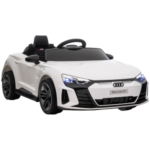 HOMCOM Voiture véhicule électrique enfant 12 V - télécommande parentale fournie - V. Max. 5 Km/h - effets sonores, lumineux - Audi RS E-tron GT blanc