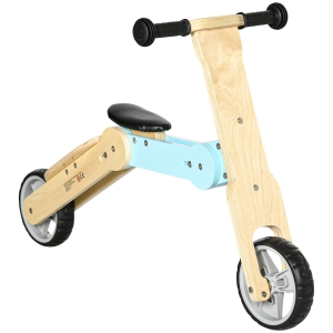 AIYAPLAY Draisienne bébé vélo d'équilibre pour enfant trottinette scotter 2 en 1 assise en PU légère charge max. 30 kg bleu