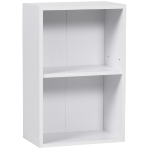 HOMCOM biblioteca din lemn, cu raft, 40x24x61 cm, alba