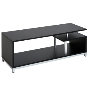 HOMCOM Mobilier TV din Lemn, Negru, 114x40x40.5cm
