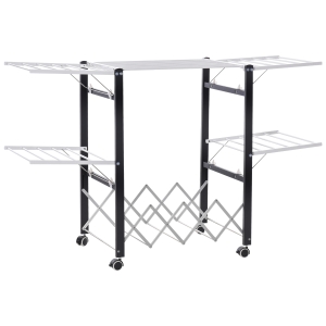 HOMCOM Séchoir à linge étendoir à vêtements pliable réglable avec 4 roulettes - grand capacité - 157,5 x 54 x 101 cm