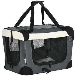 PawHut 51cm Transportor pliabil pentru animale de companie, cusca pentru caini, gri