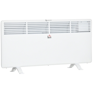 HOMCOM Radiateur électrique convecteur mural 1800 W avec thermostat - panneau LED - 87 x 23,5 x 45,5 cm - blanc