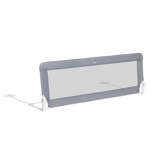 HOMCOM Bettschutzgitter, Stahl, klappbar, waschbarer Stoffbezug, für Kinder 1,5-5 Jahren, grau, 150 x 40 x 60cm