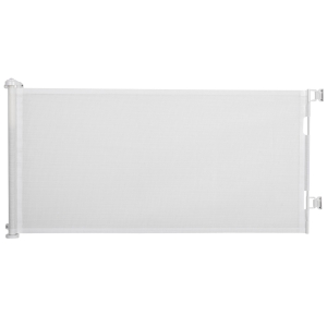 PawHut Barreira de Segurança para Cães Extensível 0-150cm Porta de Proteção Retrátil para Animais de Estimação 165x10,7x85cm Branco