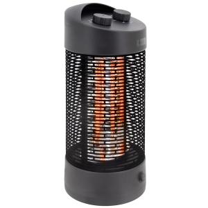 Outsunny Chauffage électrique infrarouge 6 à 8 m² et IP54 chauffage extérieur chauffage de jardin oscillation 45° minuterie 600 /1200 W tube chauffant double - noir