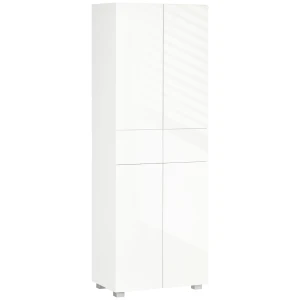 HOMCOM 4-Door Kitchen Cupboard, Freestanding 5-Tier Storage Cabinet with 3 Adjustable Shelves, 2 Drawers for Living Room, Dining Room