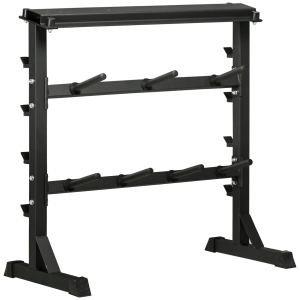 HOMCOM Suporte para Halteres Suporte de Armazenamento de Pesos e Discos Fitness G Carga Máxima 150kg 100x55x102cm Preto
