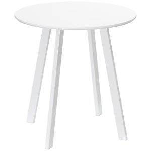 HOMCOM Mesa de Cozinha Moderna para 2 Pessoas Redonda com Bancada Brilhante e Pés de Metal Carga Máxima 80kg Ø72x75cm Branco