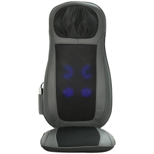 HOMCOM Siège de massage shiatsu massage du dos chauffant pétrissage et vibration avec télécommande pour voiture et bureau 48W - noir