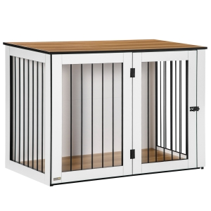 PawHut Hundebox 2-in-1 Design verriegelbar 106 cm x 60 cm x 76 cm